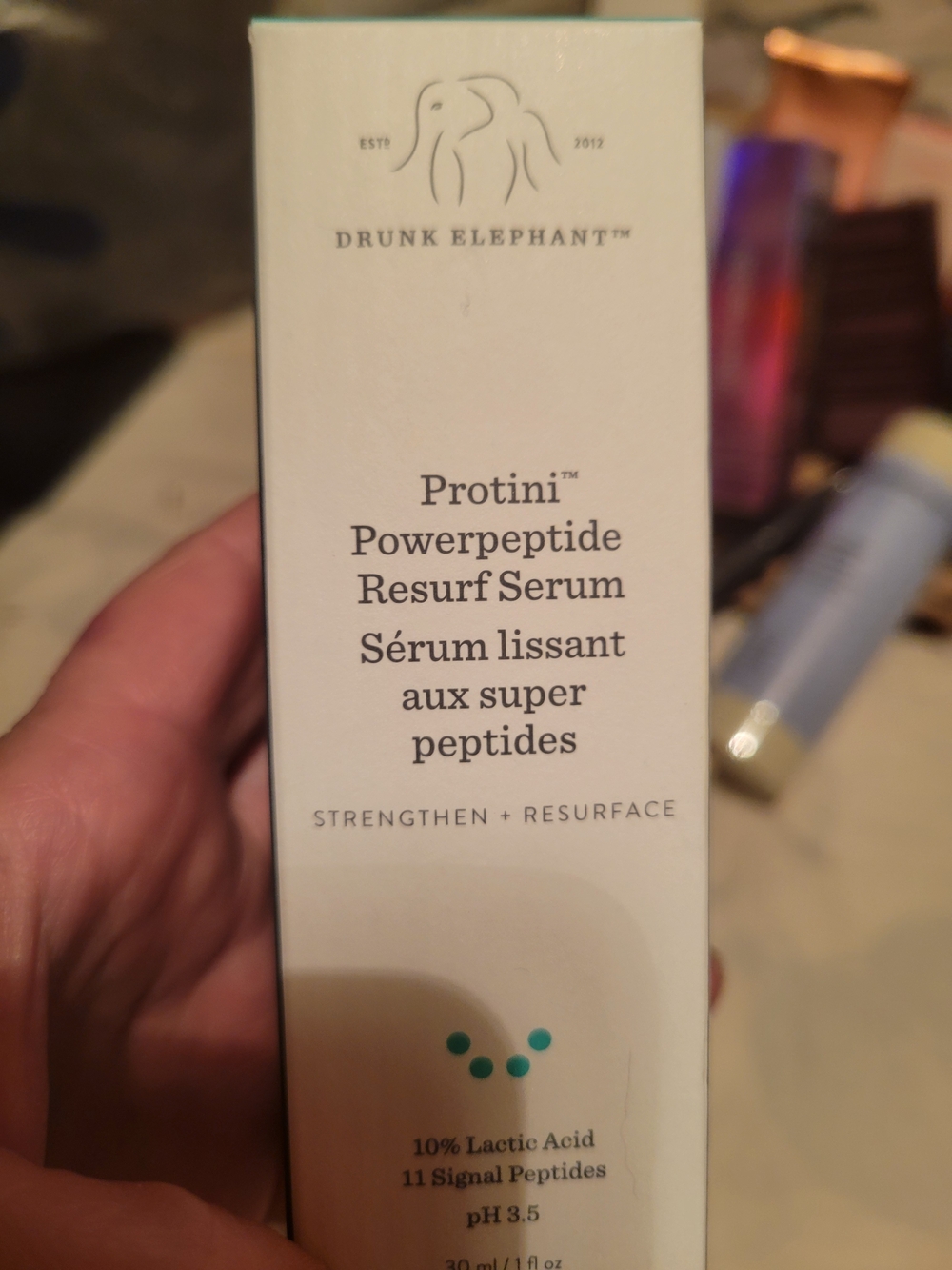 Drunk Elephant Protini Powerpeptide Resurf Serum - White with Teal Accents
